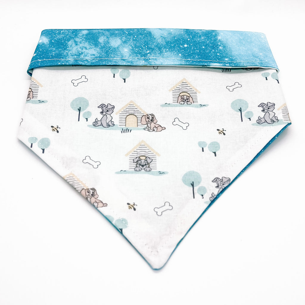 Puppy Lady & Tramp / Galaxy Bandana - Reversible - Jersey Border Collars