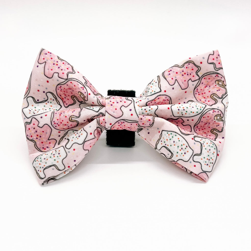 Pink Animal Cracker Bow Tie - Jersey Border Collars